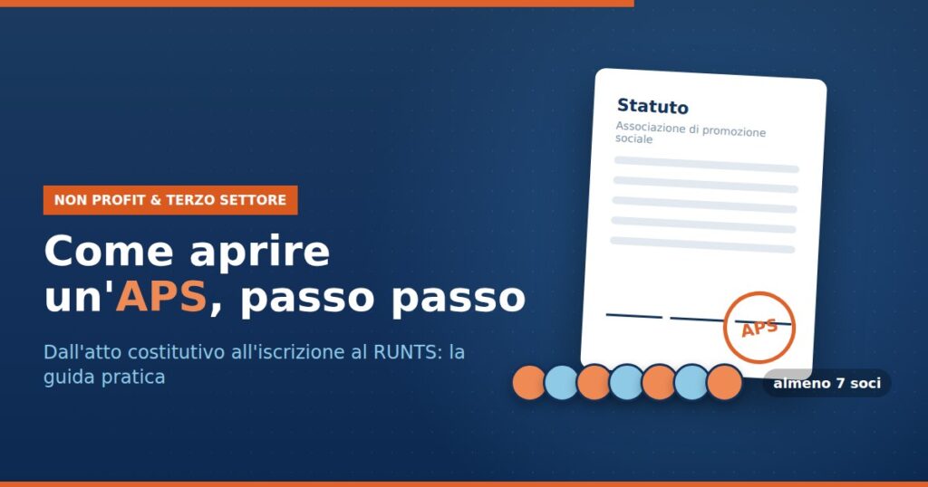 Copertina: come aprire un’APS passo passo, dall’atto costitutivo all’iscrizione al RUNTS